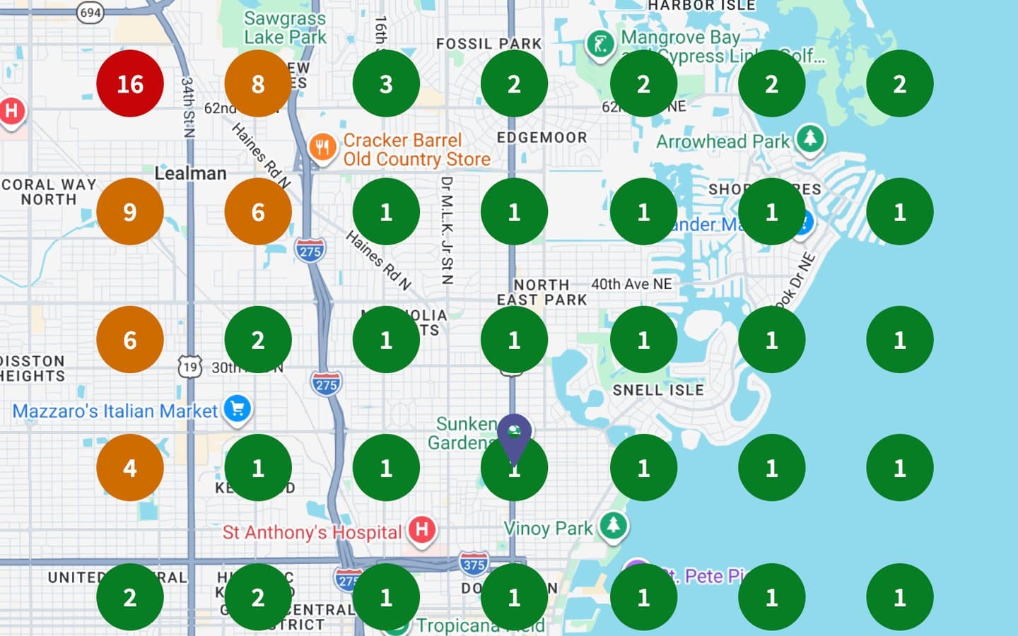 St Pete Auto Detail ranking #1 in Google Maps local pack