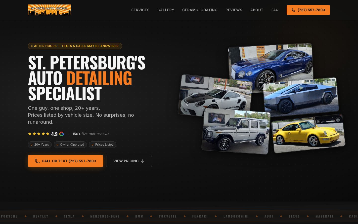 St Pete Auto Detail website